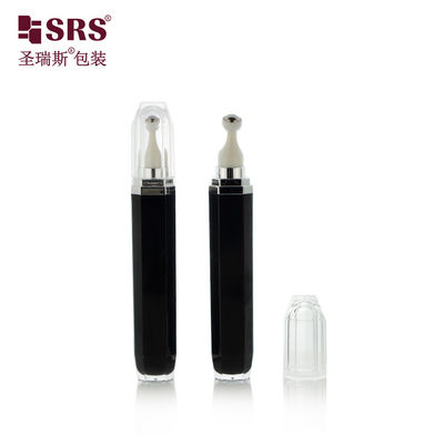 acheter L002-15/20ML Bouteille roll-on pour les yeux en acrylique noir de forme octogonale avec bille en acier fabrication en ligne