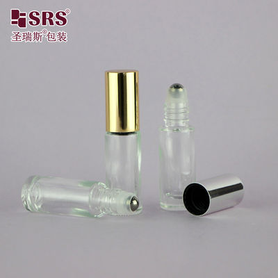acheter Flacons roll-on cylindriques ronds en verre avec pierres précieuses 5ml pour essence de soin fabrication en ligne