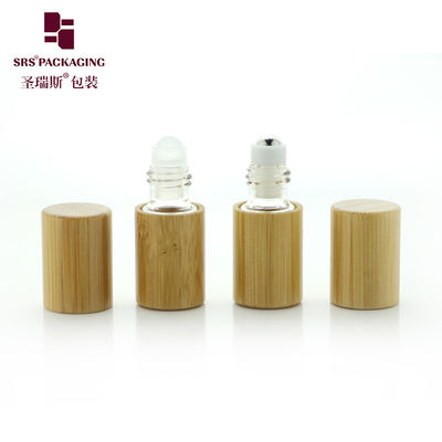 acheter Flacon à bille cosmétique vide en bambou BG-2ML avec bille métallique en acier inoxydable, emballage pour mini huile parfumée fabrication en ligne