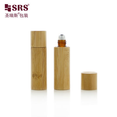 acheter BG-5ML Fabrication de bouteille intérieure en verre ambré vide avec bille roulante et extérieur en bambou pour l'emballage d'huile parfumée et d'huile pour cuticules fabrication en ligne