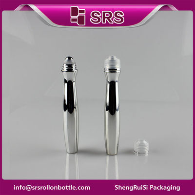 acheter Emballage SRS plastique 15ml couleur argent PETG flacon roll-on avec bille en acier fabrication en ligne