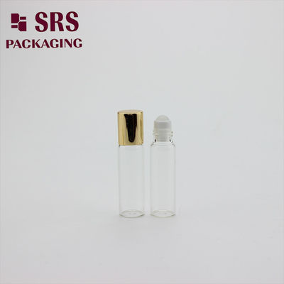acheter Bouteille à bille en verre de couleur claire SRS de 5 ml avec bouchon en aluminium doré fabrication en ligne