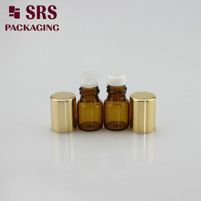 acheter SRS vide 1 ml mini verre ambre échantillon rouleau sur bouteille avec bouchon en aluminium doré fabrication en ligne