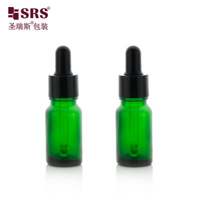 acheter D001-Flacon en verre vert vide de 20 ml avec compte-gouttes en plastique noir et pipette en verre pour huile capillaire et huile essentielle fabrication en ligne
