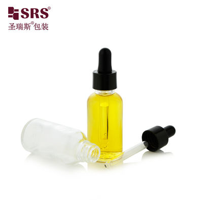 acheter Flacon de sérum facial en verre d'huile essentielle transparent avec compte-gouttes fabrication en ligne