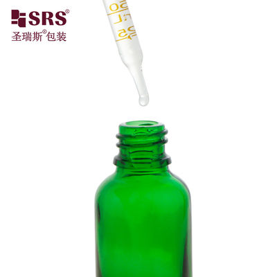 acheter D002-50ml Flacon compte-gouttes en verre vert liquide étanche pour huile essentielle fabrication en ligne