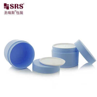 acheter SRSJK-150g Matte bleu PP Pot en plastique à double paroi recyclé pour emballage de soins capillaires fabrication en ligne