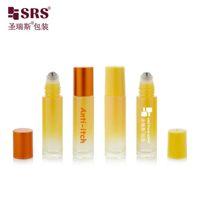 acheter BLPM-10ml Bouteille en verre moulé à rouleaux avec couleur jaune dégradée mate Personnalisation d'échantillon gratuit avec boule d'acier pour parfum fabrication en ligne