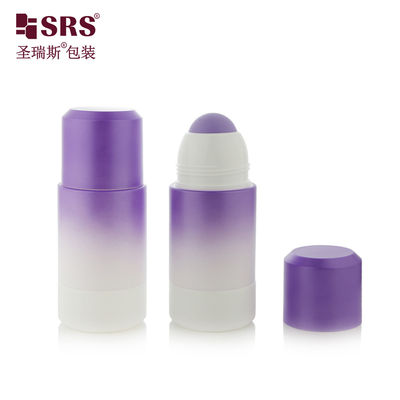 acheter RPPE ((P) -75ML Vente directe d'usine Parfum vide Marquage blanc violet Gradient à remplir en rouleau sur bouteille Avec logo Impression avec boule de rouleau creuse violette fabrication en ligne