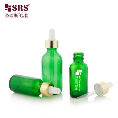 acheter Luxury Collar 1oz 2oz Green Glass Dropper Bottle for Essential Oil fabrication en ligne