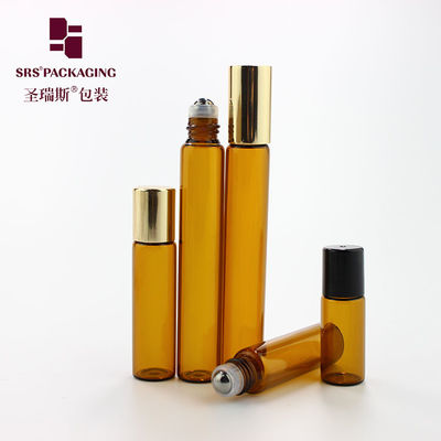 acheter Flacon à bille en verre de parfum ambré vide 3ml 5ml 10ml avec bille roulante en métal fabrication en ligne