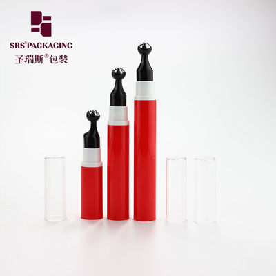acheter 5ml 10ml 12ml 15ml Flacon à bille rouge chaud avec rouleau de massage en métal pour crème pour les yeux, emballage de soins oculaires fabrication en ligne