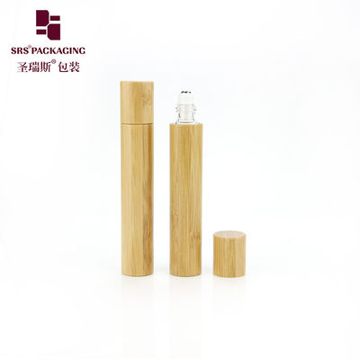 acheter En stock 15 ml bouteille en rouleau de bambou vide avec bouchon à vis de bambou Bouteille en verre intérieure pour les huiles essentielles de parfum fabrication en ligne