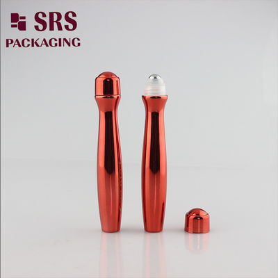 SRS8447-15ML Rouleau en plastique vide rouge et brillant sur bouteille avec impression