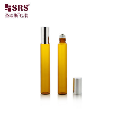 Flacon à bille en verre ambré vide BLP(S-A)-10ML pour huile à cuticules et parfum