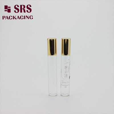 SRS vide rouleau de parfum en verre transparent de 8 ml sur bouteille avec bouchon en aluminium doré