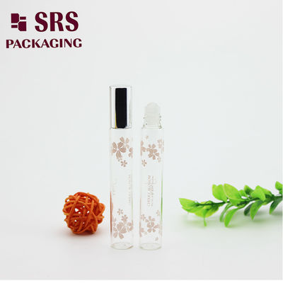 Rouleau de verre de parfum de couleur transparente SRS 10 ml sur bouteille avec boule de verre