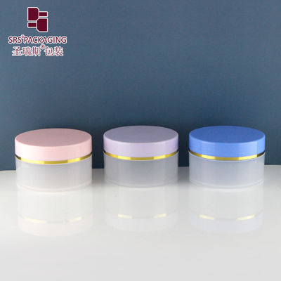 SRSQ-100g Pots à crème cosmétique ronds en plastique PP simple paroi, vides, transparents