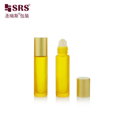 BLPM-10ml Ballon en acier inoxydable en rouleau à paroi épaisse en bouteille en verre pour les soins de la peau Essence avec capuchon en or mat pour le parfum parfumé