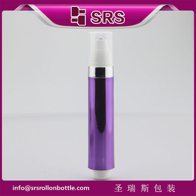 Bouteille roll-on airless pour sérum contour des yeux en plastique vide violet de 10 ml