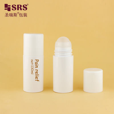 PET43-130ML Bouteille en plastique PET écologique blanche ronde vide avec gros rouleaux pour le massage