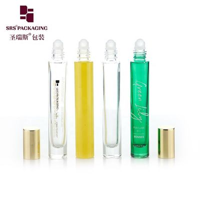 Bouteille en verre roll-on de 10 ml avec couleur personnalisée, sans fuite et sérigraphie pour emballage cosmétique