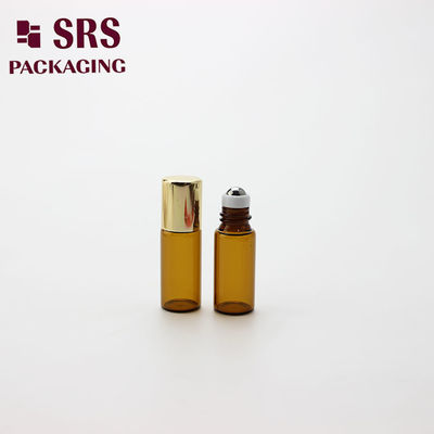 SRS vente en gros vide 3 ml mini rouleau de verre de parfum ambre sur bouteille
