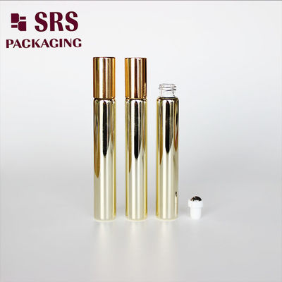 SRS cosmétique vide 10 ml bouteille de parfum à bille en verre doré