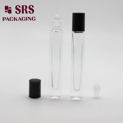 Bouteille d'huile essentielle en verre de 10 ml à paroi épaisse de forme carrée cosmétique SRS