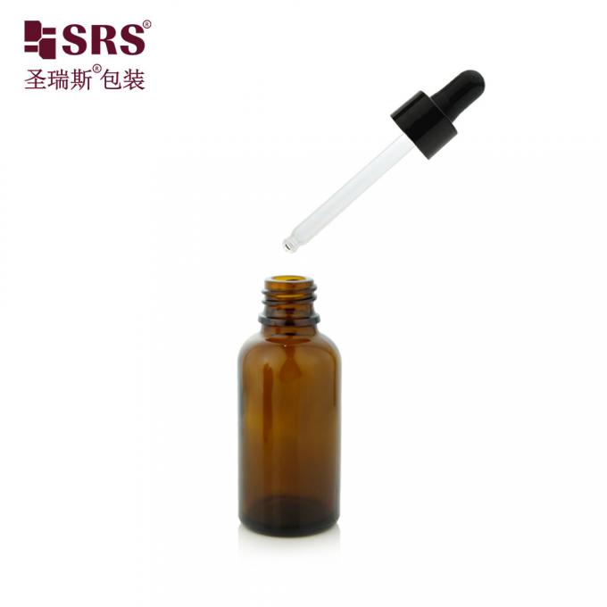 Bouteille de gouttelette en verre d'huile essentielle contre l'acné avec traitement de gouttelette en plastique PP 4