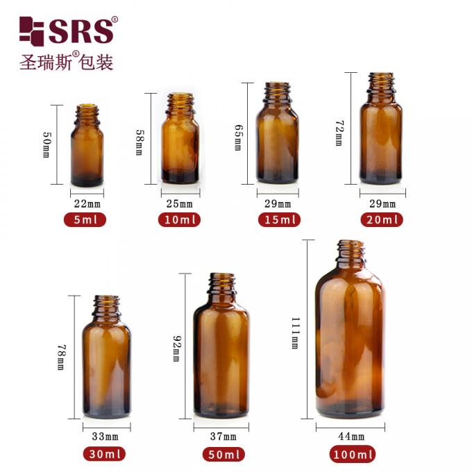 Flacon compte-gouttes en verre noir et plastique 5ml 10ml 15ml 20ml 30ml 50ml 100ml pour huile 1